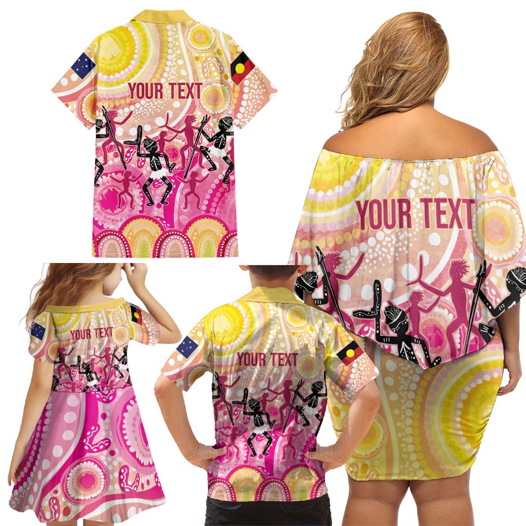 NAIDOC Week 2026 Indigenous Personalized Family Matching Off Shoulder Short Dress and Hawaiian Shirt