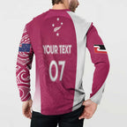 Personalised New Zealand Rugby Button Sweatshirt Aotearoa Champions - Pink Version