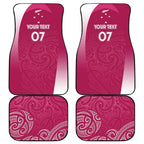 Personalised New Zealand Rugby Car Mats Aotearoa Champions - Pink Version