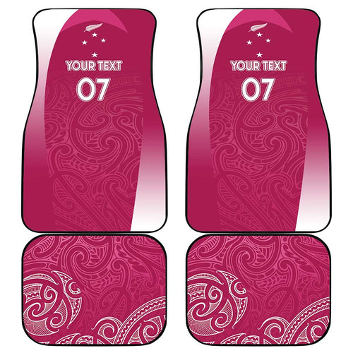 Personalised New Zealand Rugby Car Mats Aotearoa Champions - Pink Version