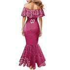 Personalised New Zealand Rugby Family Matching Mermaid Dress and Hawaiian Shirt Aotearoa Champions - Pink Version