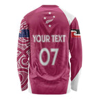 Personalised New Zealand Rugby Long Sleeve Shirt Aotearoa Champions - Pink Version