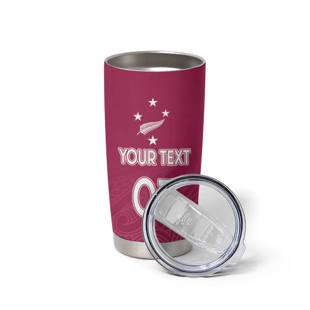 Personalised New Zealand Rugby Tumbler Cup Aotearoa Champions - Pink Version