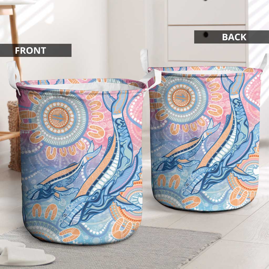 Aussie NAIDOC Week Pastel Laundry Basket Dreaming Whales