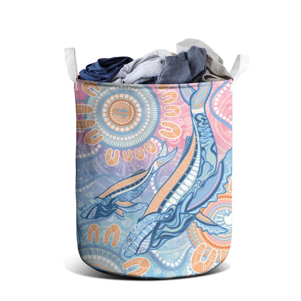 Aussie NAIDOC Week Pastel Laundry Basket Dreaming Whales