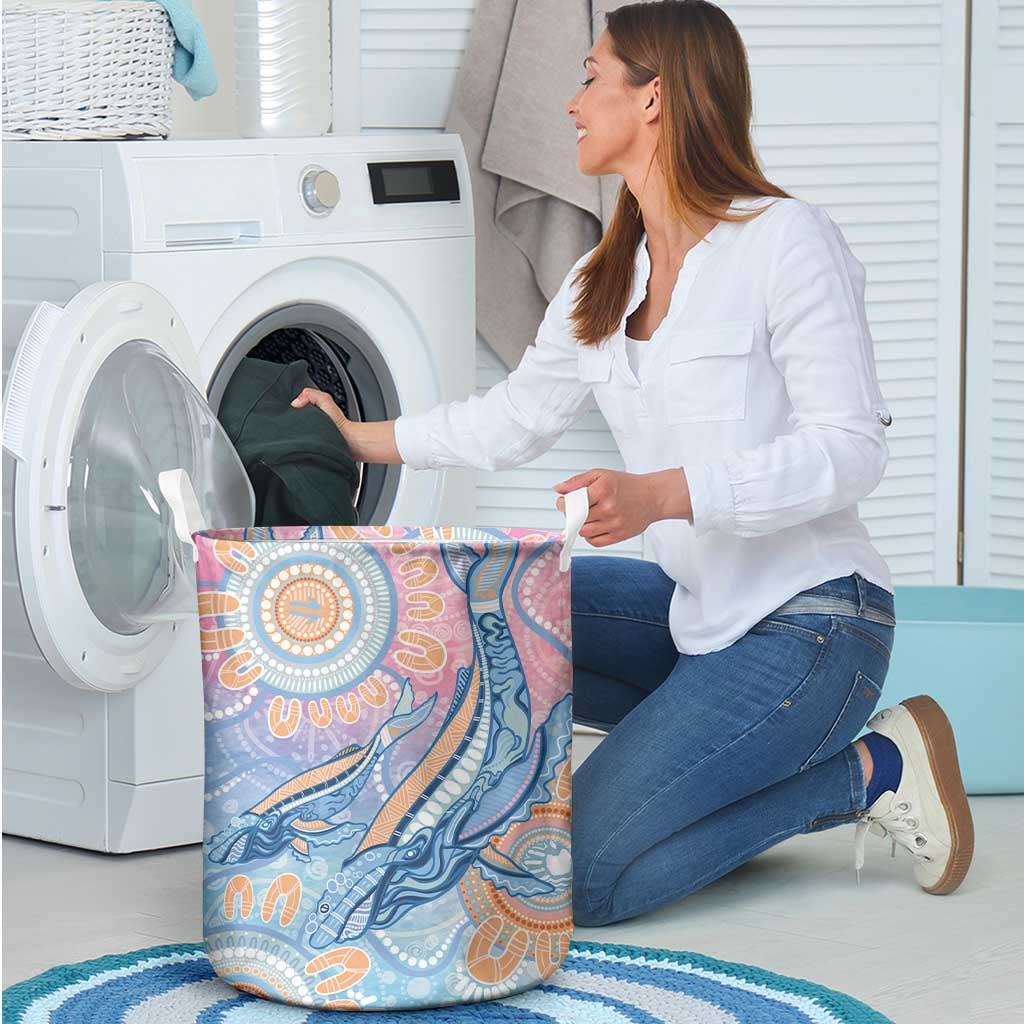 Aussie NAIDOC Week Pastel Laundry Basket Dreaming Whales