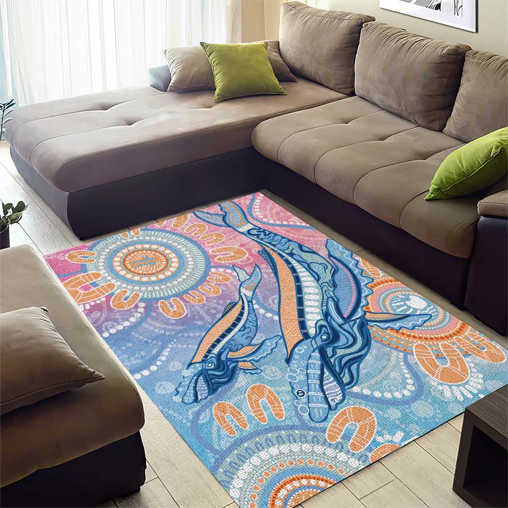 Aussie NAIDOC Week Pastel Area Rug Dreaming Whales