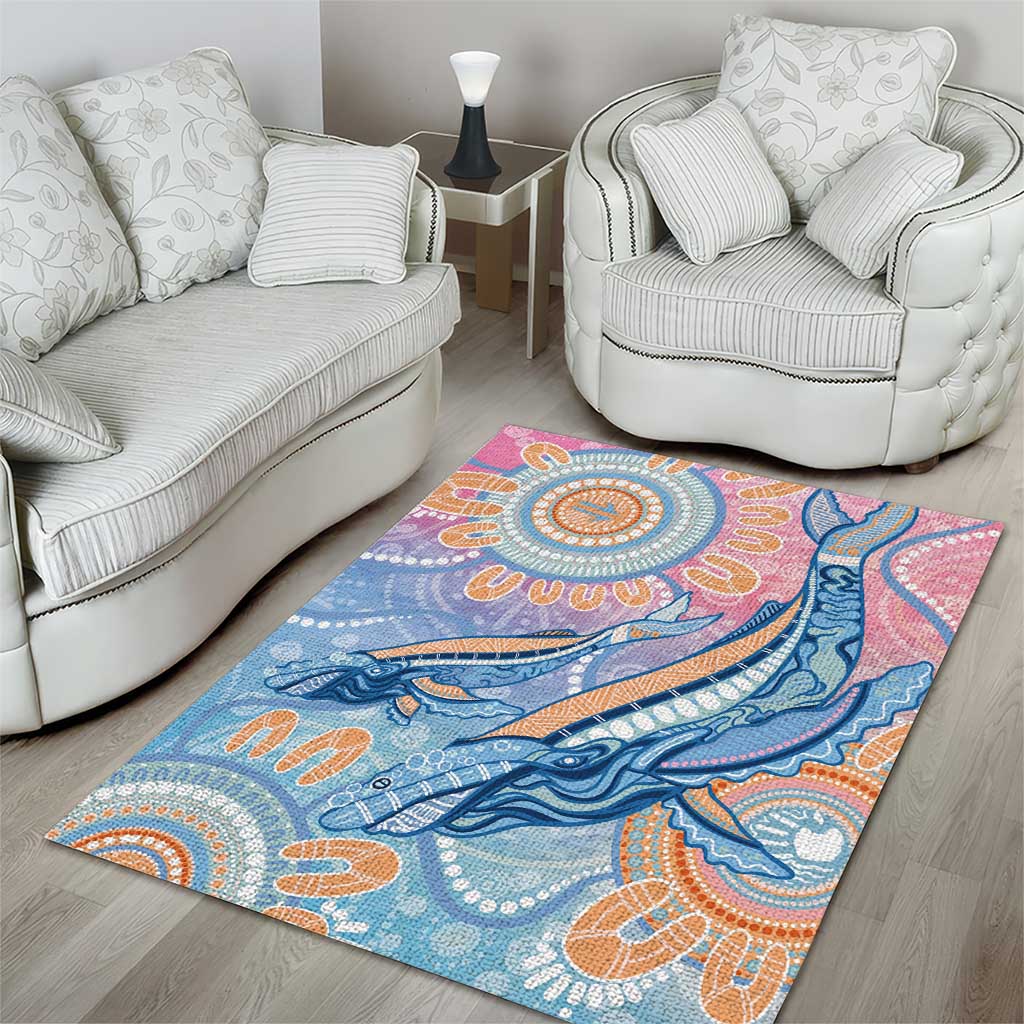 Aussie NAIDOC Week Pastel Area Rug Dreaming Whales