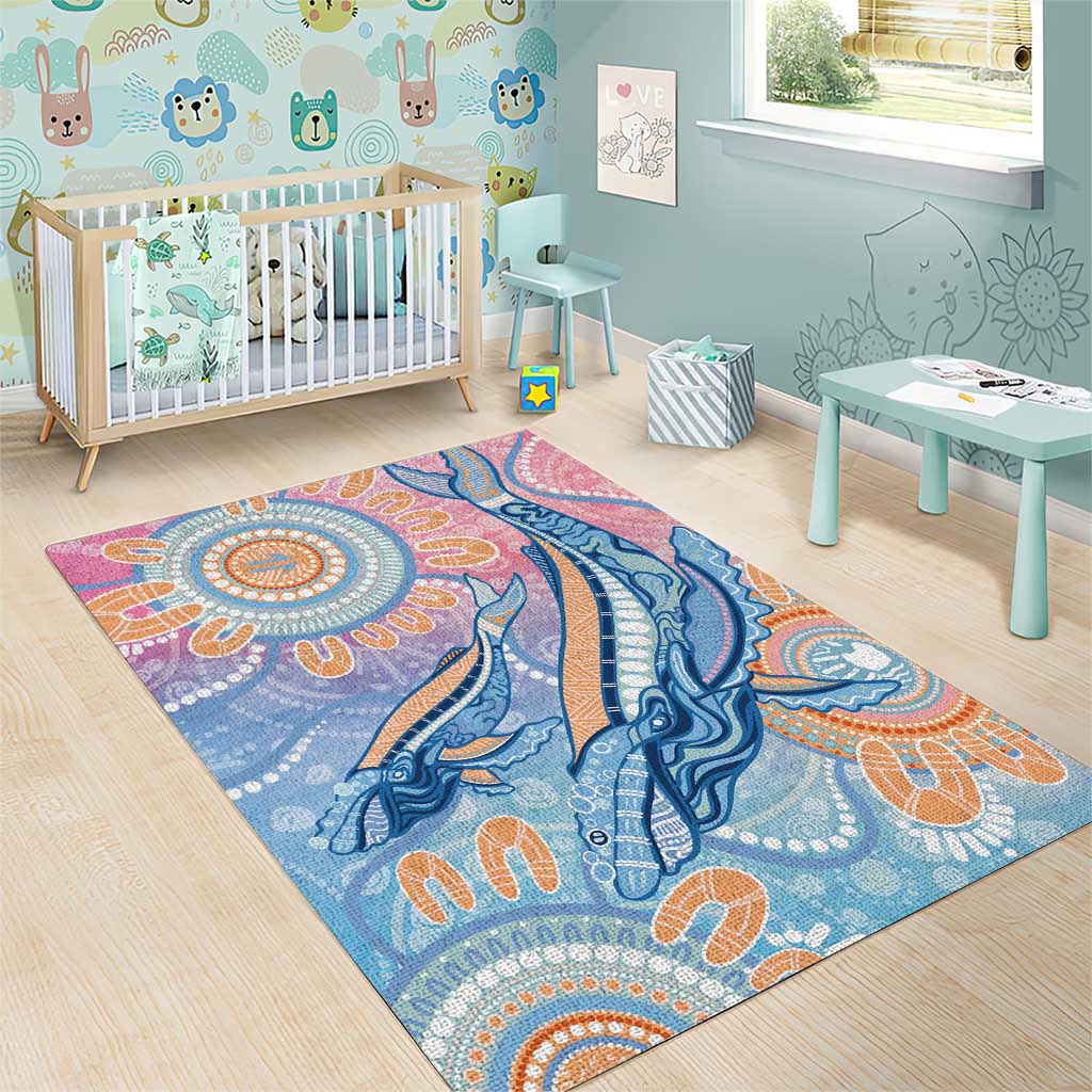 Aussie NAIDOC Week Pastel Area Rug Dreaming Whales