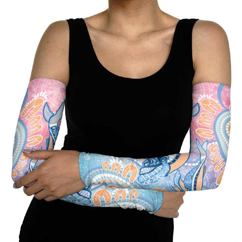 Aussie NAIDOC Week Pastel Arm Sleeves Dreaming Whales