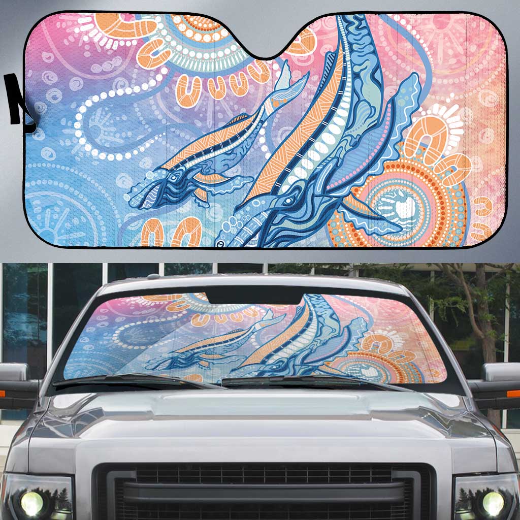 Aussie NAIDOC Week Pastel Auto Sun Shade Dreaming Whales