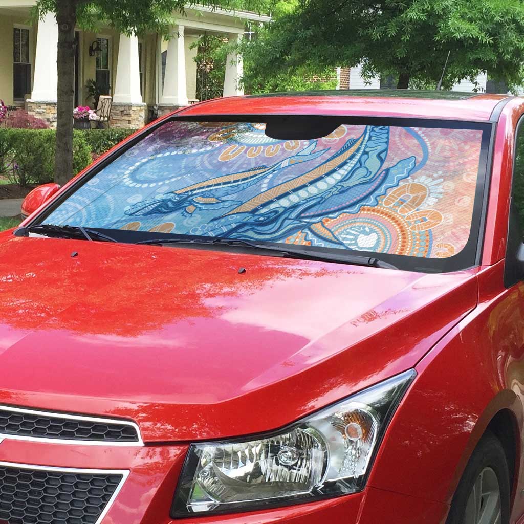 Aussie NAIDOC Week Pastel Auto Sun Shade Dreaming Whales