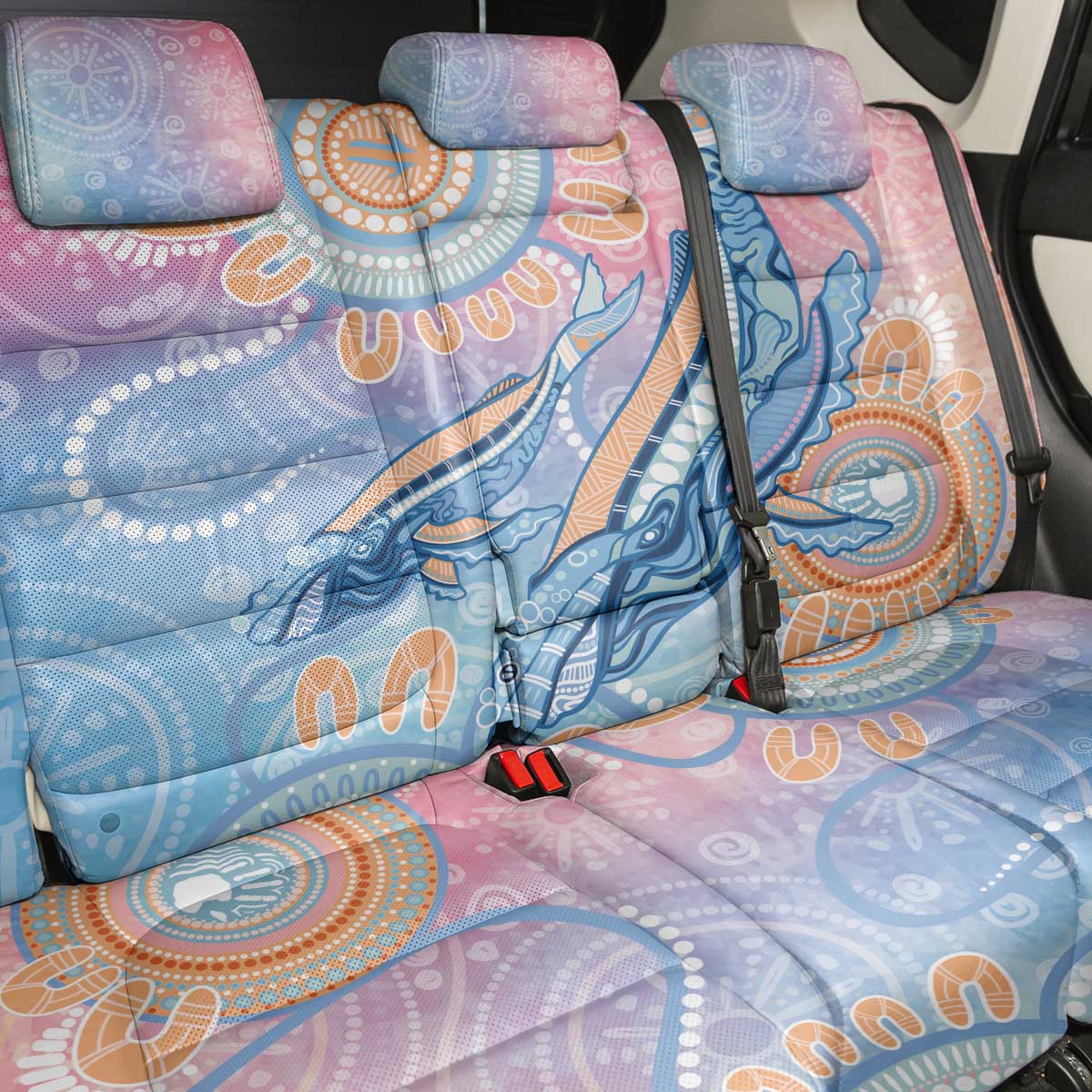 Aussie NAIDOC Week Pastel Back Car Seat Cover Dreaming Whales