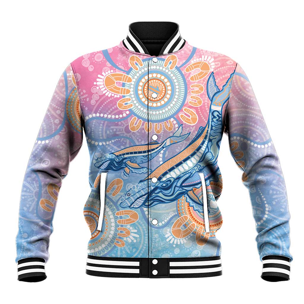 Aussie NAIDOC Week Pastel Baseball Jacket Dreaming Whales