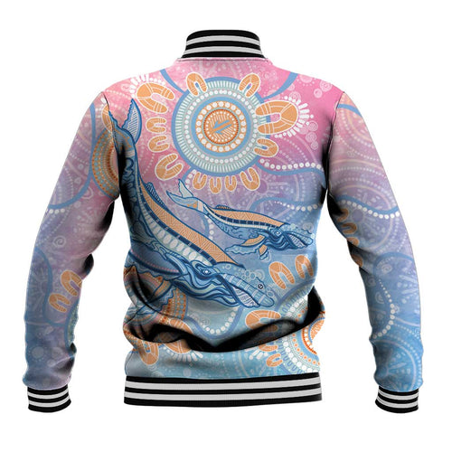 Aussie NAIDOC Week Pastel Baseball Jacket Dreaming Whales