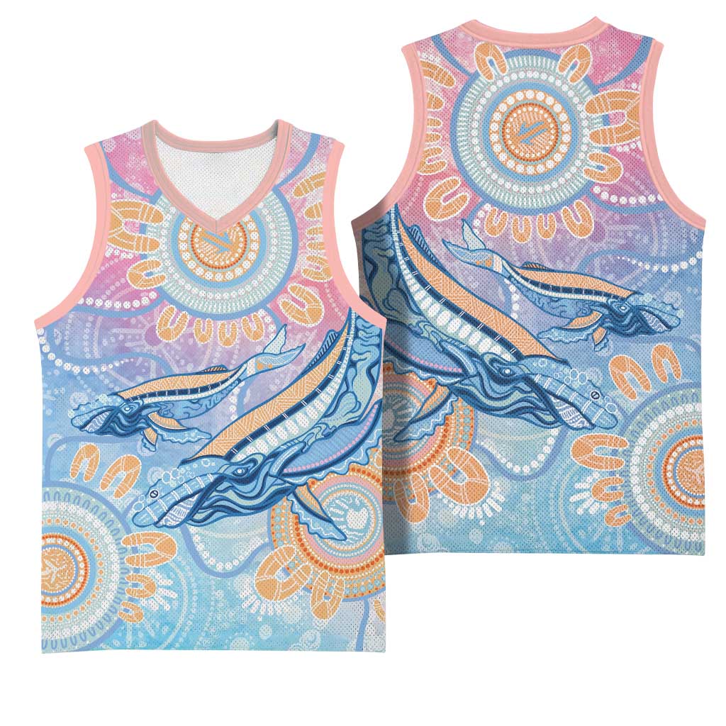Aussie NAIDOC Week Pastel Basketball Jersey Dreaming Whales