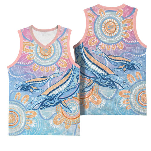 Aussie NAIDOC Week Pastel Basketball Jersey Dreaming Whales