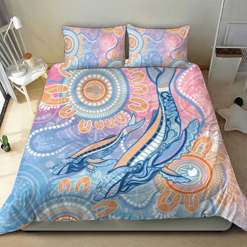 Aussie NAIDOC Week Pastel Bedding Set Dreaming Whales