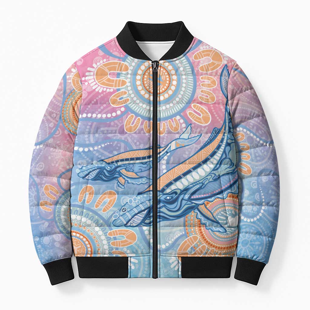 Aussie NAIDOC Week Pastel Bomber Puffer Jacket Dreaming Whales