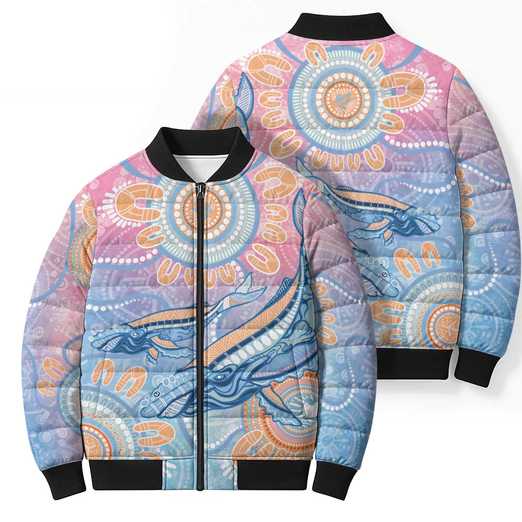 Aussie NAIDOC Week Pastel Bomber Puffer Jacket Dreaming Whales