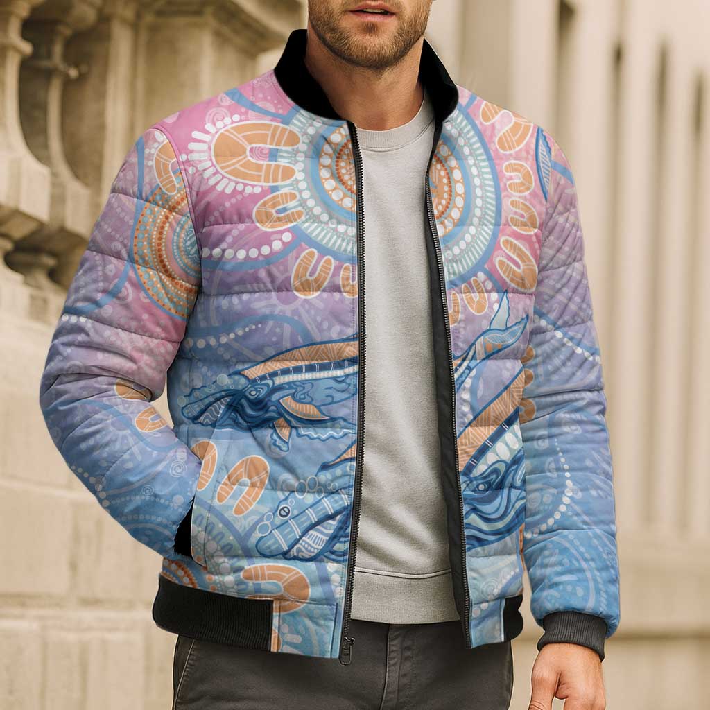 Aussie NAIDOC Week Pastel Bomber Puffer Jacket Dreaming Whales