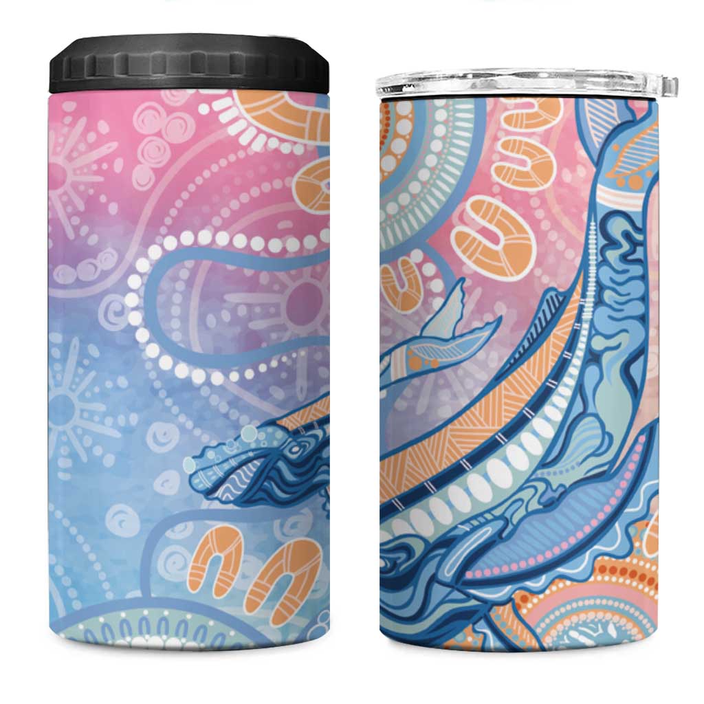 Aussie NAIDOC Week Pastel 4 in 1 Can Cooler Tumbler Dreaming Whales