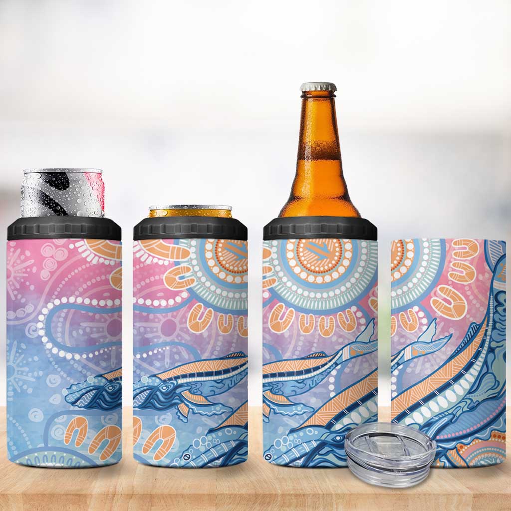 Aussie NAIDOC Week Pastel 4 in 1 Can Cooler Tumbler Dreaming Whales