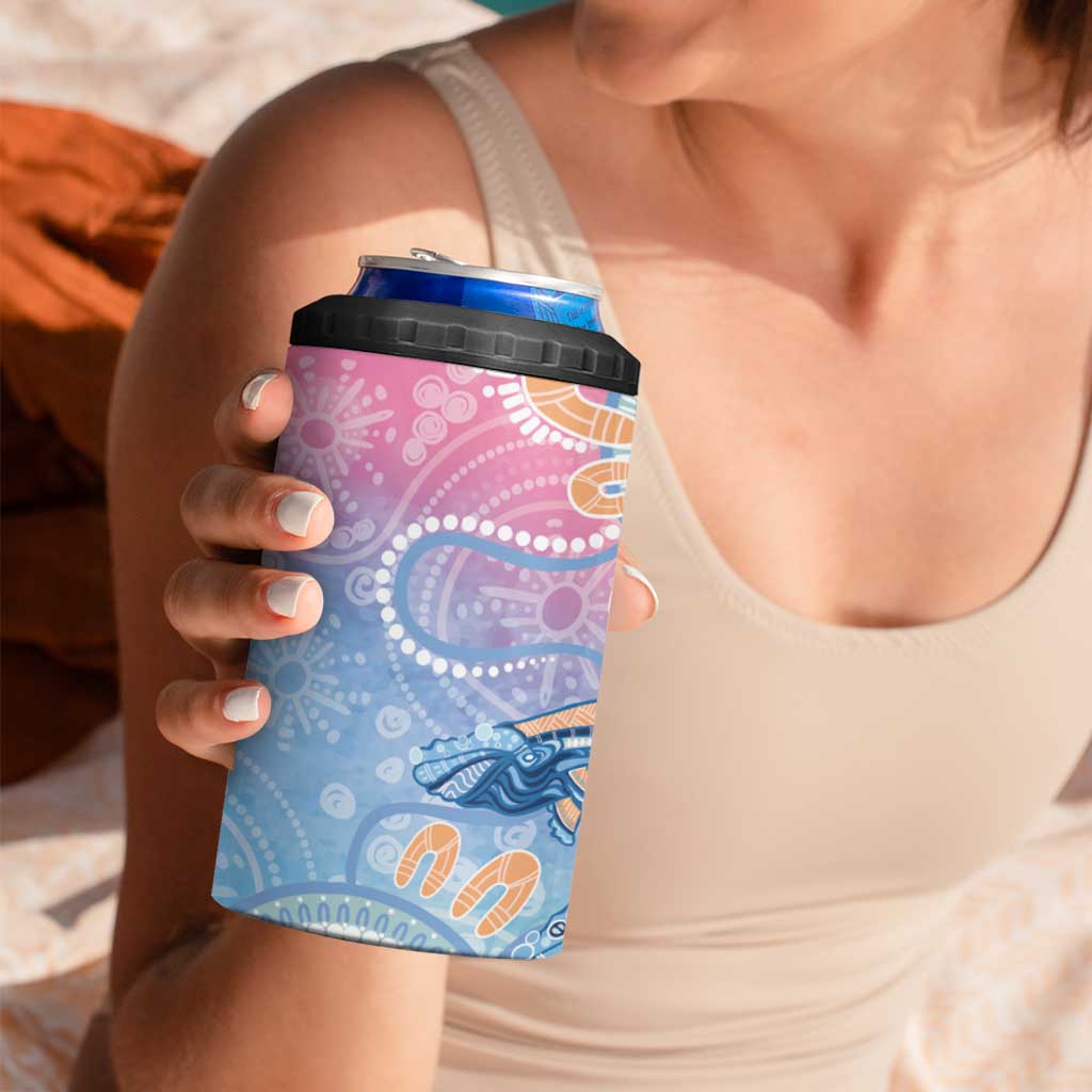Aussie NAIDOC Week Pastel 4 in 1 Can Cooler Tumbler Dreaming Whales