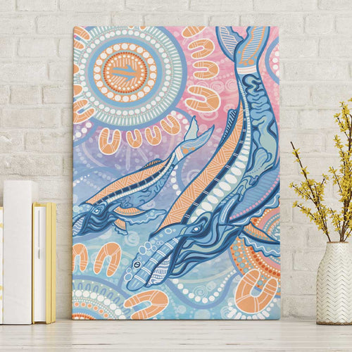 Aussie NAIDOC Week Pastel Canvas Wall Art Dreaming Whales