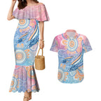 Aussie NAIDOC Week Pastel Couples Matching Mermaid Dress and Hawaiian Shirt Dreaming Whales