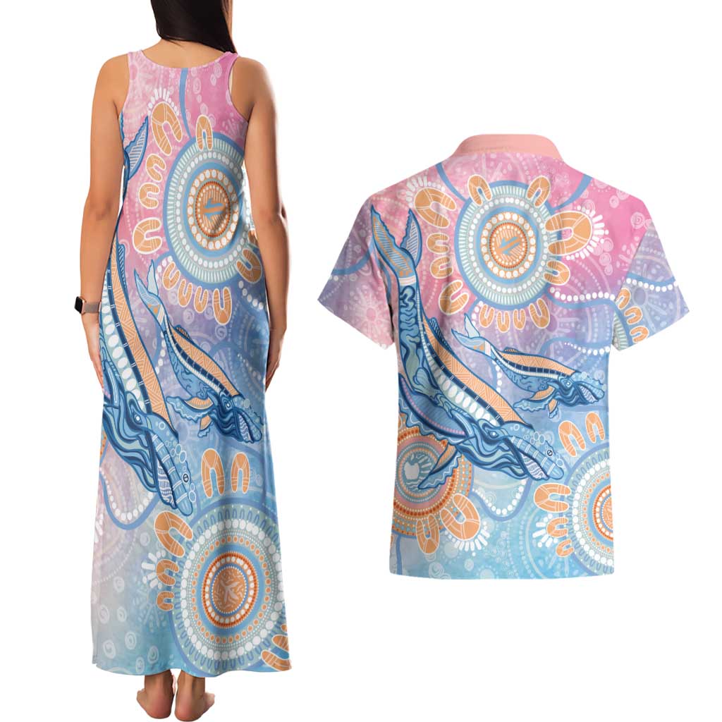 Aussie NAIDOC Week Pastel Couples Matching Tank Maxi Dress and Hawaiian Shirt Dreaming Whales