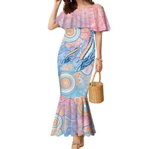 Aussie NAIDOC Week Pastel Family Matching Mermaid Dress and Hawaiian Shirt Dreaming Whales