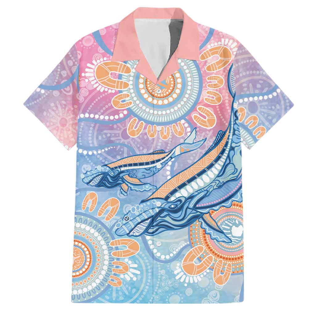 Aussie NAIDOC Week Pastel Family Matching Off The Shoulder Long Sleeve Dress and Hawaiian Shirt Dreaming Whales