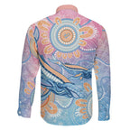 Aussie NAIDOC Week Pastel Family Matching Off Shoulder Maxi Dress and Hawaiian Shirt Dreaming Whales