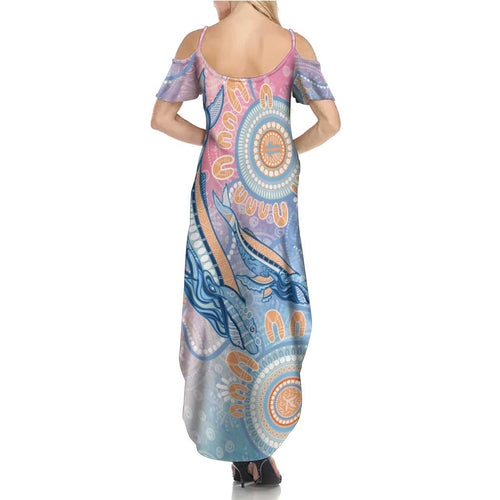 Aussie NAIDOC Week Pastel Family Matching Summer Maxi Dress and Hawaiian Shirt Dreaming Whales