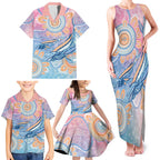 Aussie NAIDOC Week Pastel Family Matching Tank Maxi Dress and Hawaiian Shirt Dreaming Whales