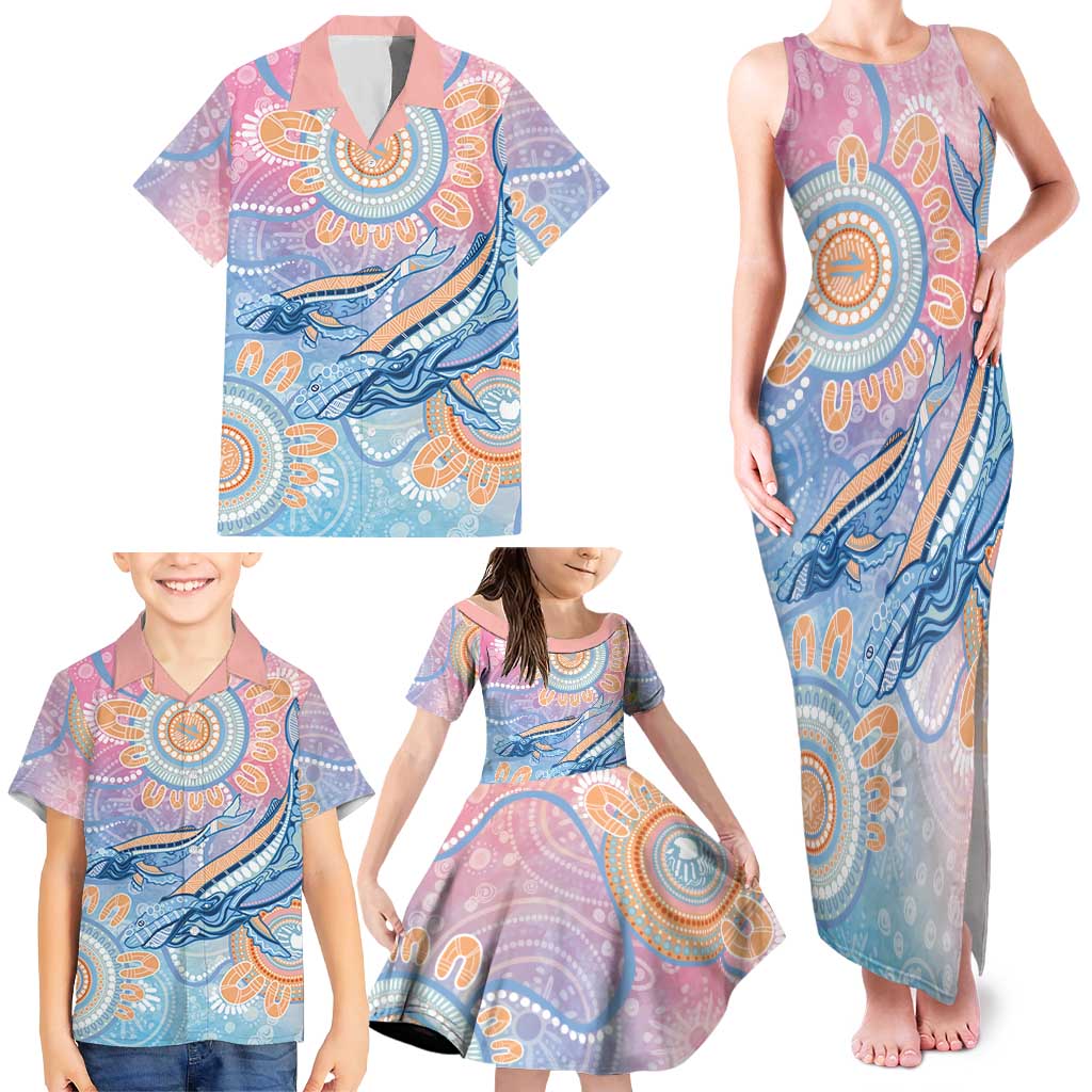 Aussie NAIDOC Week Pastel Family Matching Tank Maxi Dress and Hawaiian Shirt Dreaming Whales