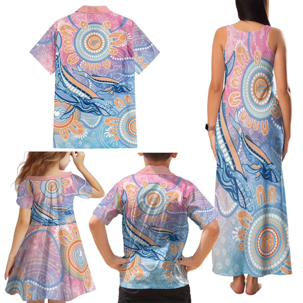 Aussie NAIDOC Week Pastel Family Matching Tank Maxi Dress and Hawaiian Shirt Dreaming Whales