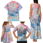 Aussie NAIDOC Week Pastel Family Matching Tank Maxi Dress and Hawaiian Shirt Dreaming Whales