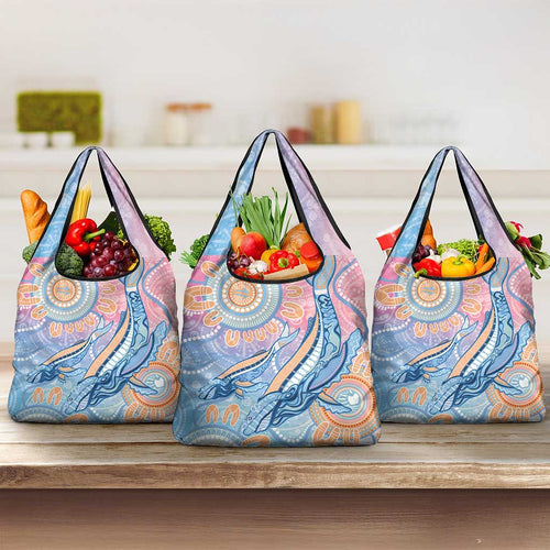 Aussie NAIDOC Week Pastel Grocery Bag Dreaming Whales