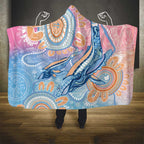 Aussie NAIDOC Week Pastel Hooded Blanket Dreaming Whales
