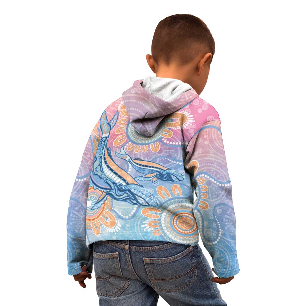 Aussie NAIDOC Week Pastel Kid Hoodie Dreaming Whales