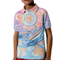 Aussie NAIDOC Week Pastel Kid Polo Shirt Dreaming Whales