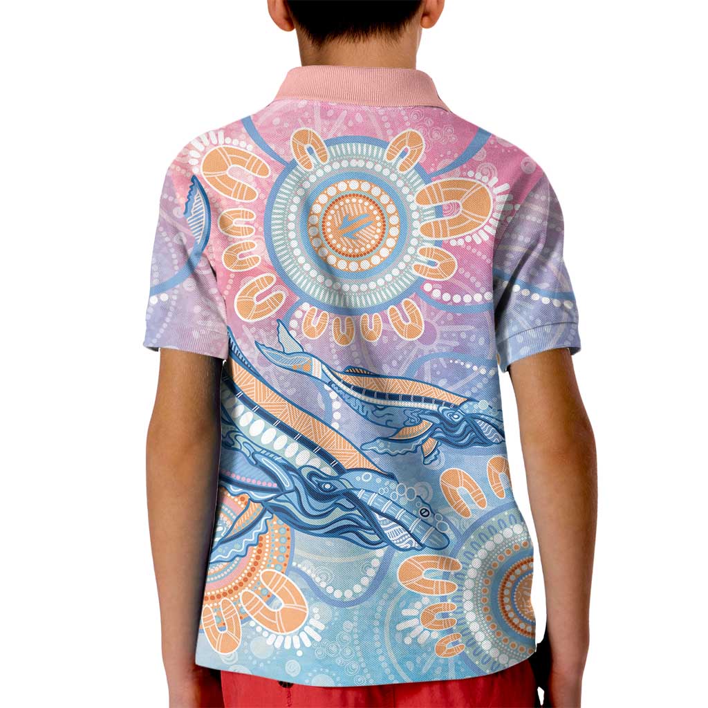 Aussie NAIDOC Week Pastel Kid Polo Shirt Dreaming Whales