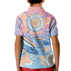 Aussie NAIDOC Week Pastel Kid Polo Shirt Dreaming Whales