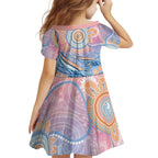 Aussie NAIDOC Week Pastel Kid Short Sleeve Dress Dreaming Whales