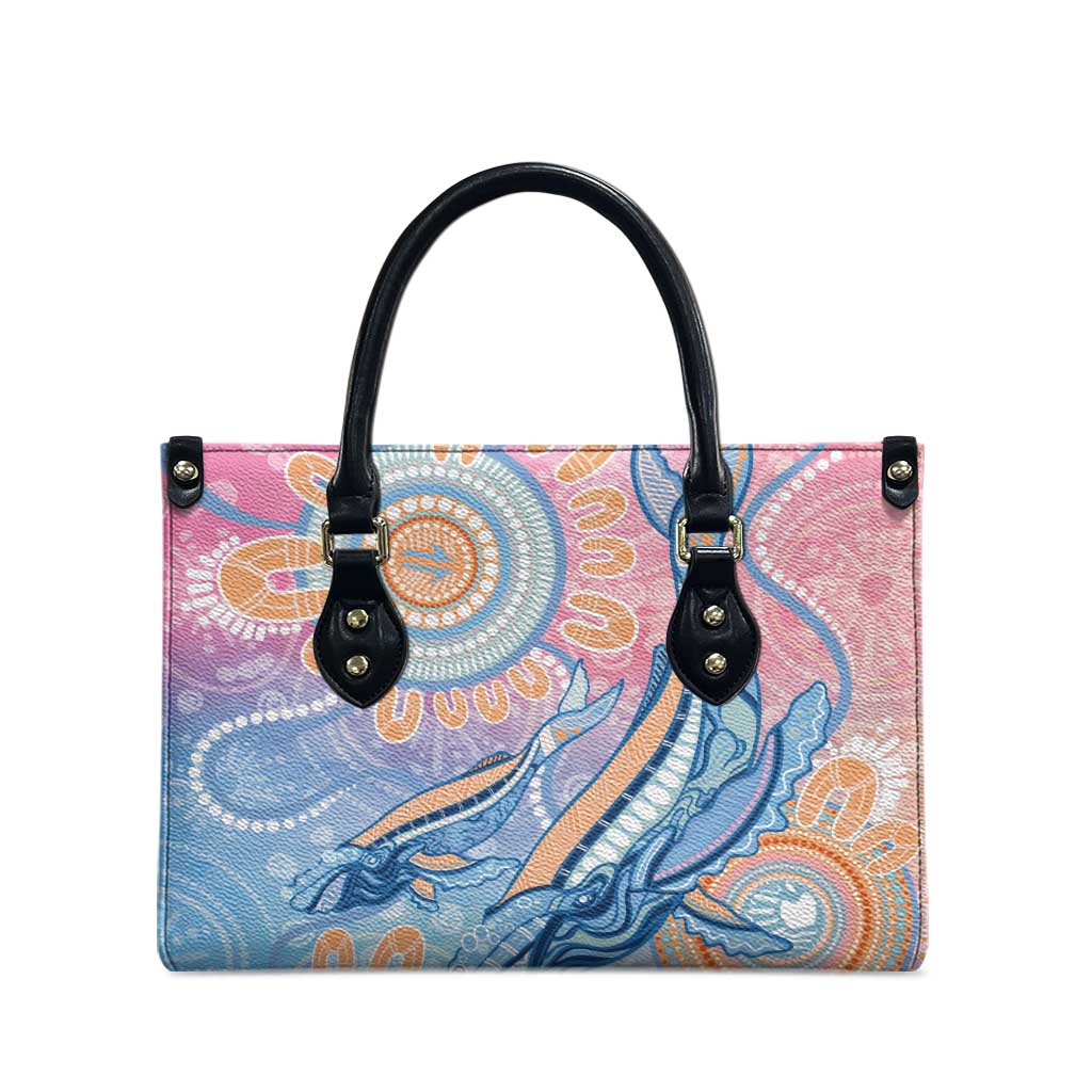Aussie NAIDOC Week Pastel Leather Bag Dreaming Whales