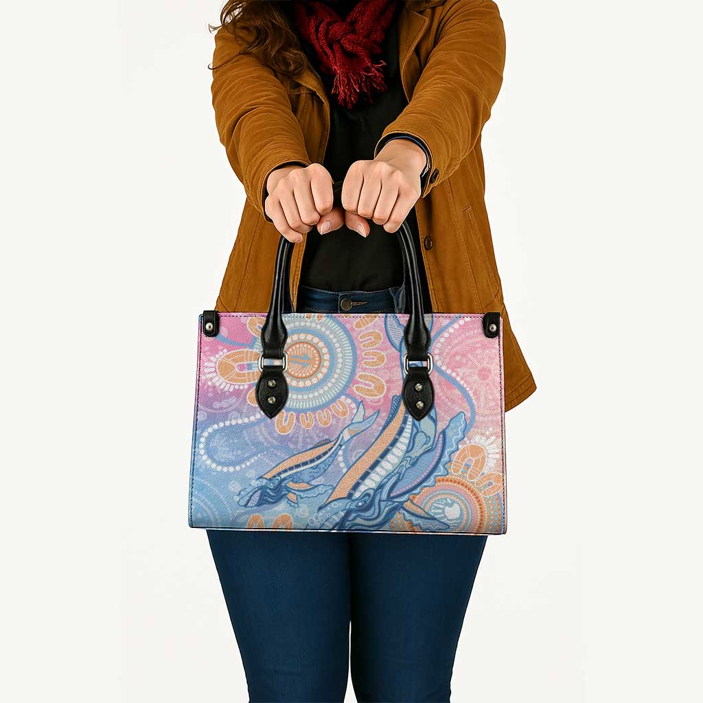 Aussie NAIDOC Week Pastel Leather Bag Dreaming Whales
