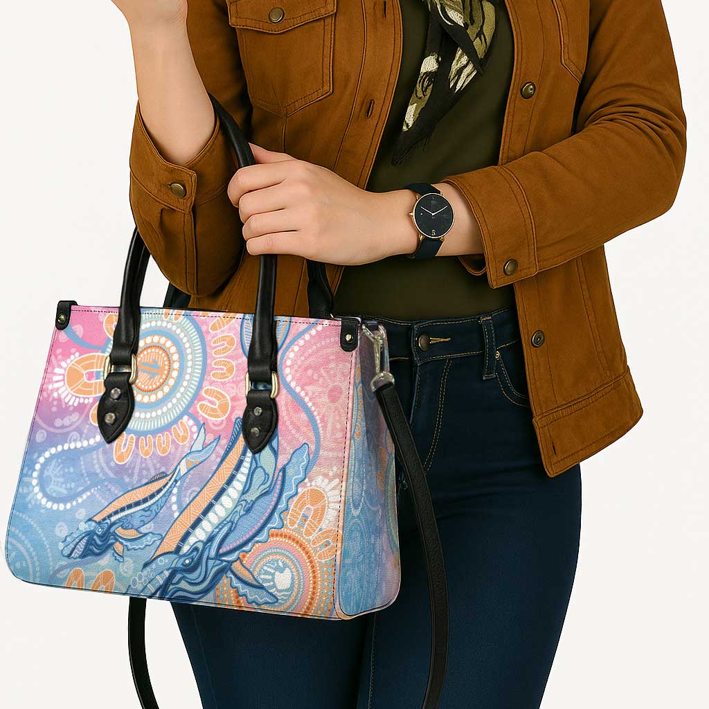 Aussie NAIDOC Week Pastel Leather Bag Dreaming Whales