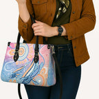 Aussie NAIDOC Week Pastel Leather Bag Dreaming Whales